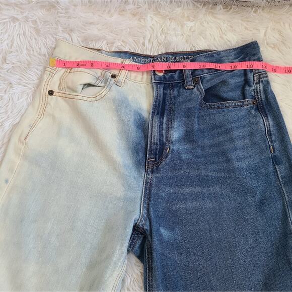 American Eagle 2 Tone High Waisted Mom Jeans Size 4 - Picture 10 of 14